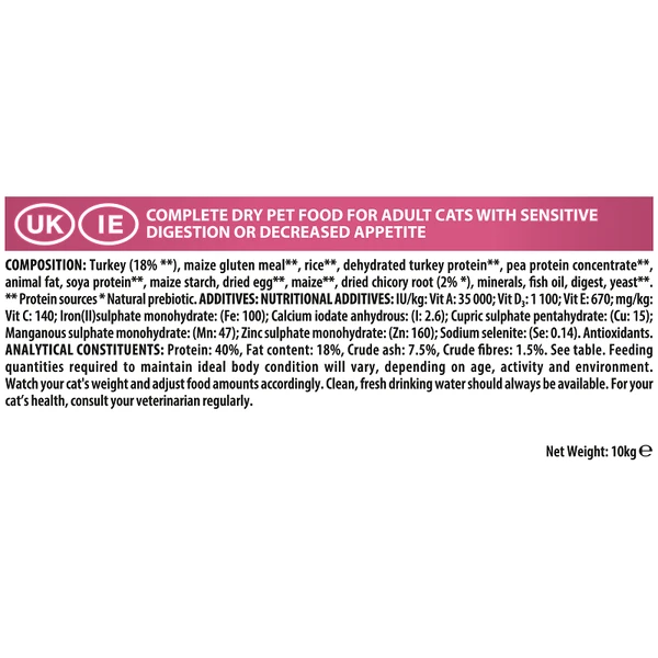 Purina Pro Plan Adult Cat Delicate Digestion Rich in Turkey 10 Kg