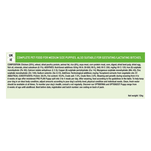 Purina Pro Plan Medium Puppy Healthy Start Rich in Chicken 12 Kg