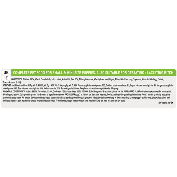 Purina Pro Plan Small & Mini Puppy Healthy Start Rich in Chicken 3 Kg