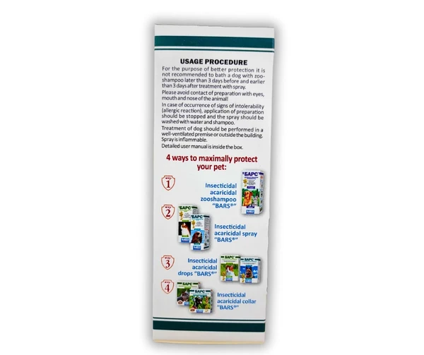 Bars Spray Fleas & Ticks For Dogs 100 ml