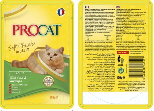 Procat Soft Chunks in Jelly 100g