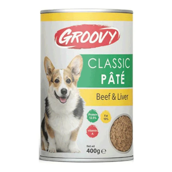 Groovy Classic Pate Adult Dog Wet Food Cans 400 g